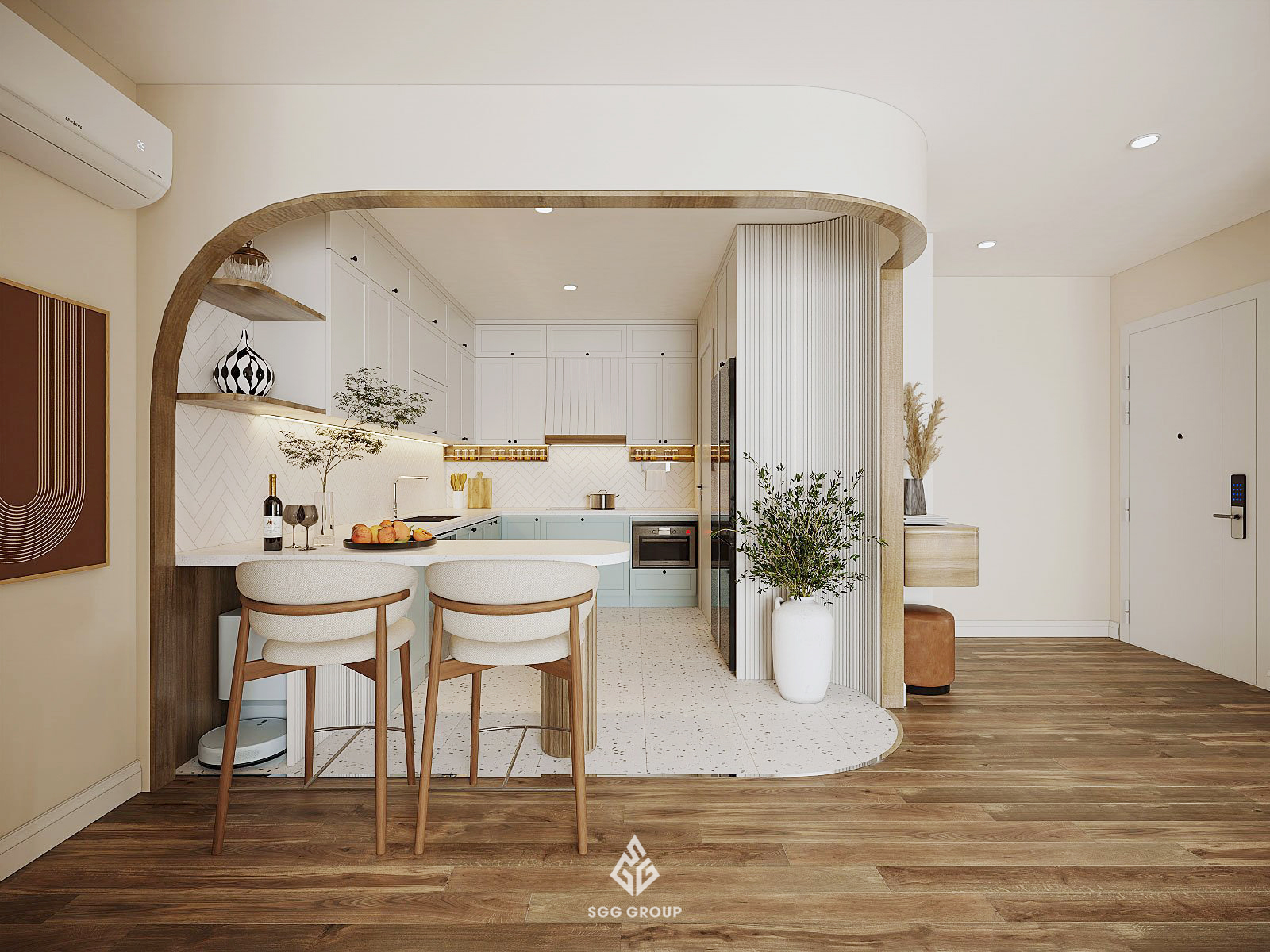 Thiết kế nội thất căn hộ 3PN theo phong cách Farmhouse - TRINITY TOWER