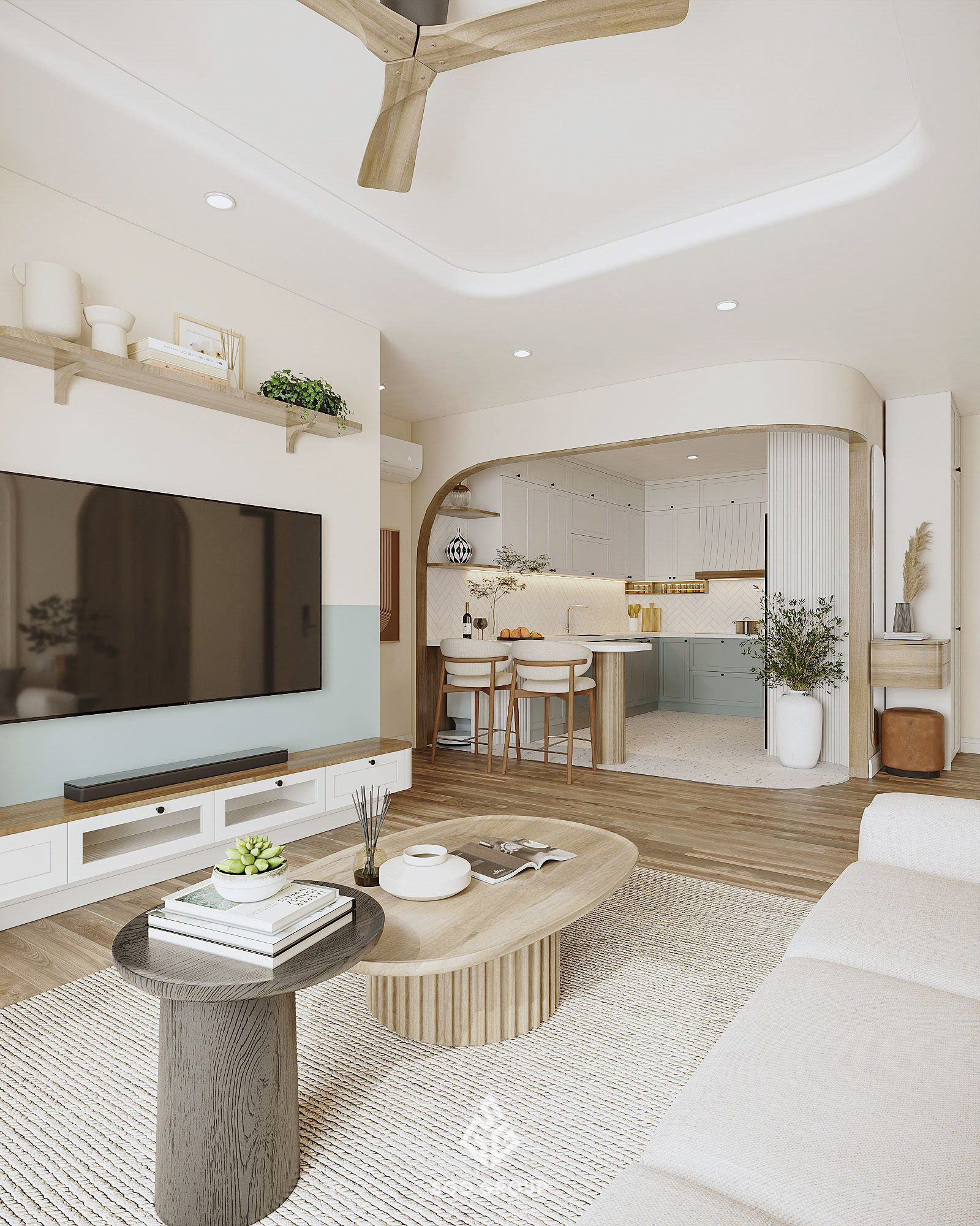 Thiết kế nội thất căn hộ 3PN theo phong cách Farmhouse - TRINITY TOWER