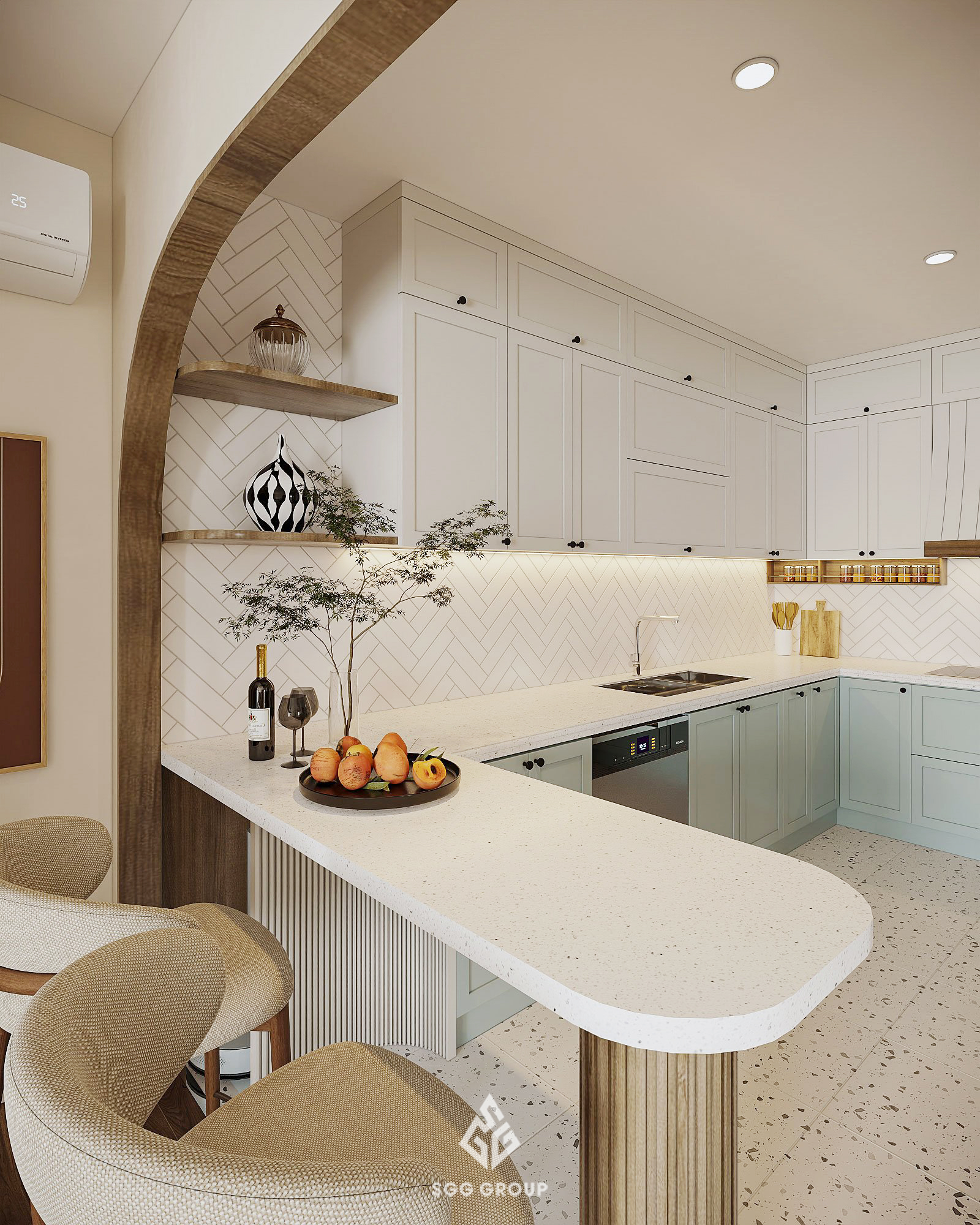 Thiết kế nội thất căn hộ 3PN theo phong cách Farmhouse - TRINITY TOWER