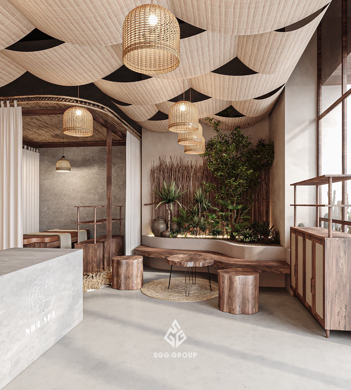NHÀ SPA - THIẾT KẾ SPA THEO PHONG CÁCH MỘC