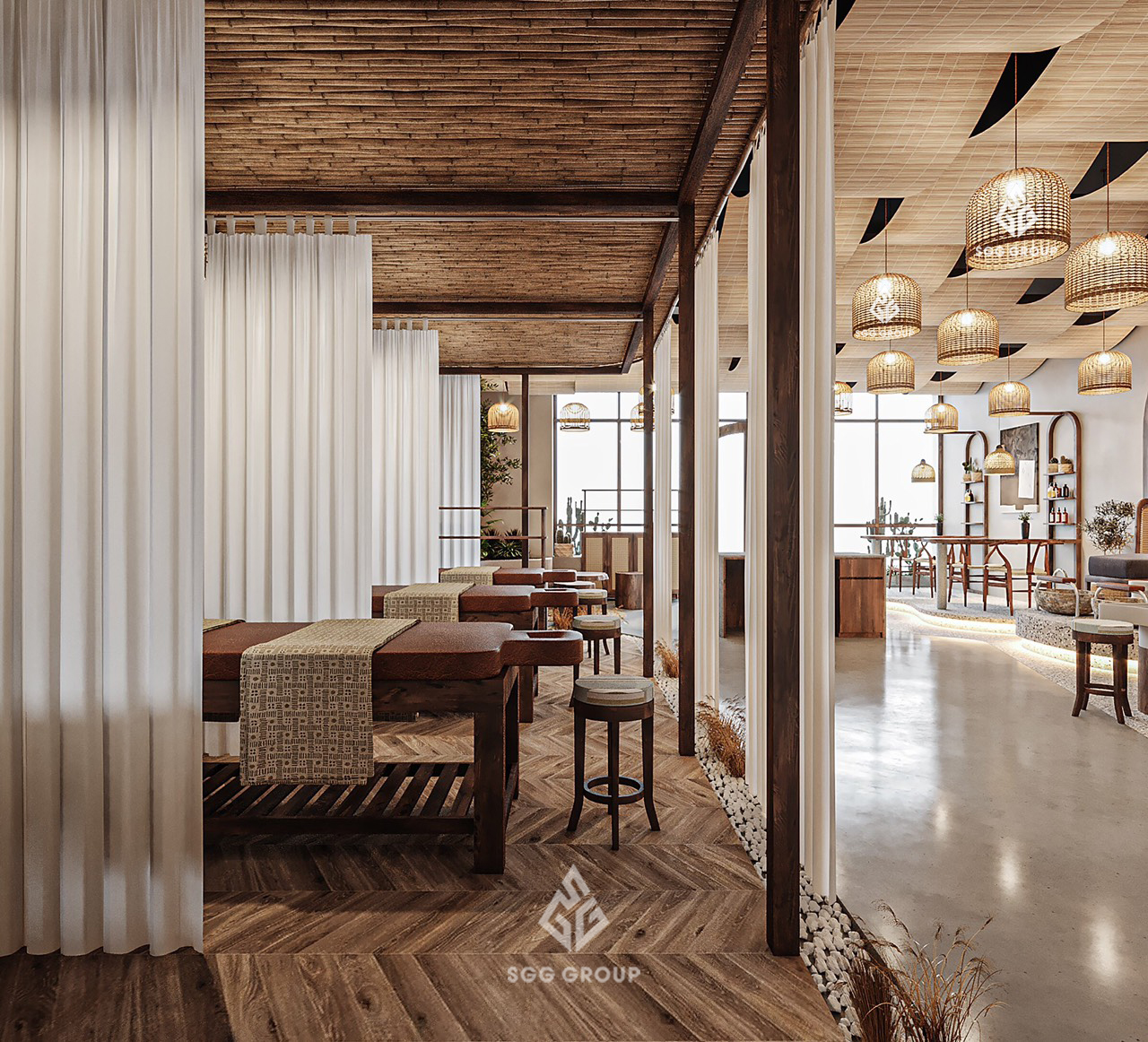 NHÀ SPA - THIẾT KẾ SPA THEO PHONG CÁCH MỘC