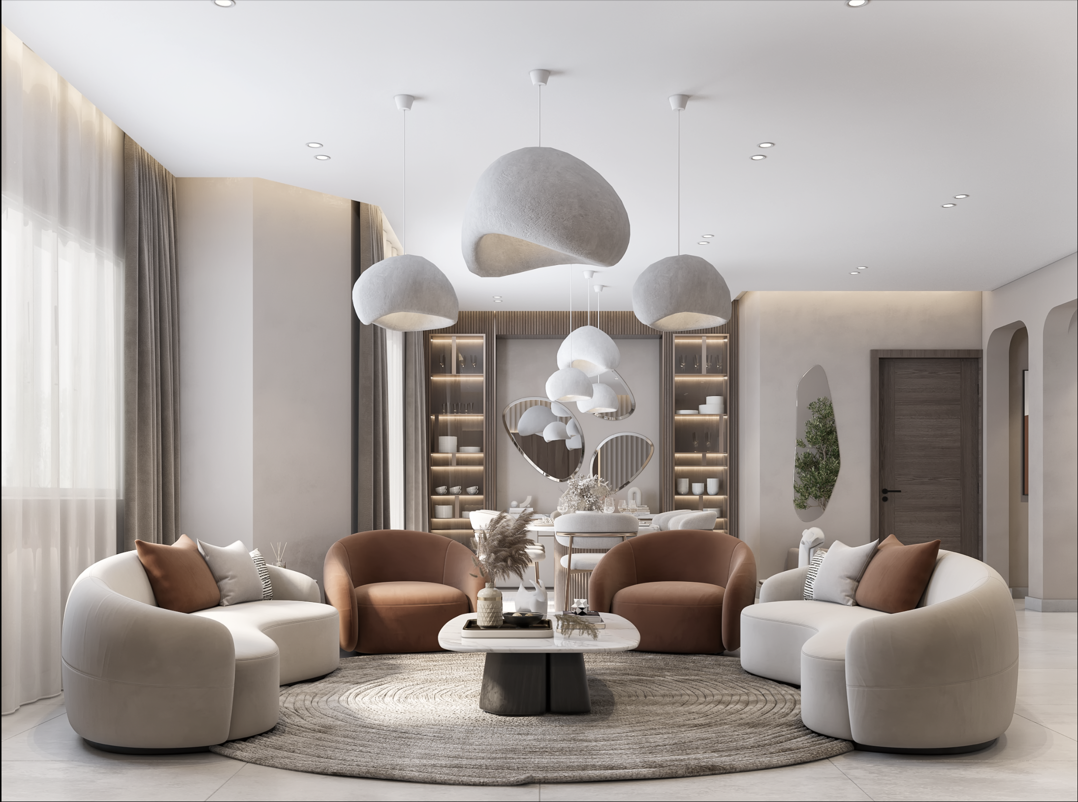 SGG Interior - yếu tố làm nên thiết kế phòng khách, phòng bếp hiện đại
