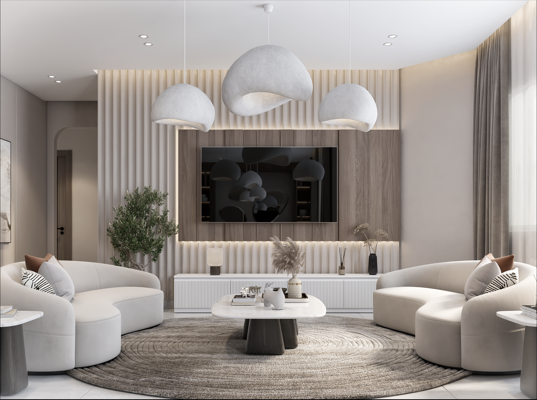 SGG Interior - yếu tố làm lên thiết kế phòng khách, phòng bếp hiện đại