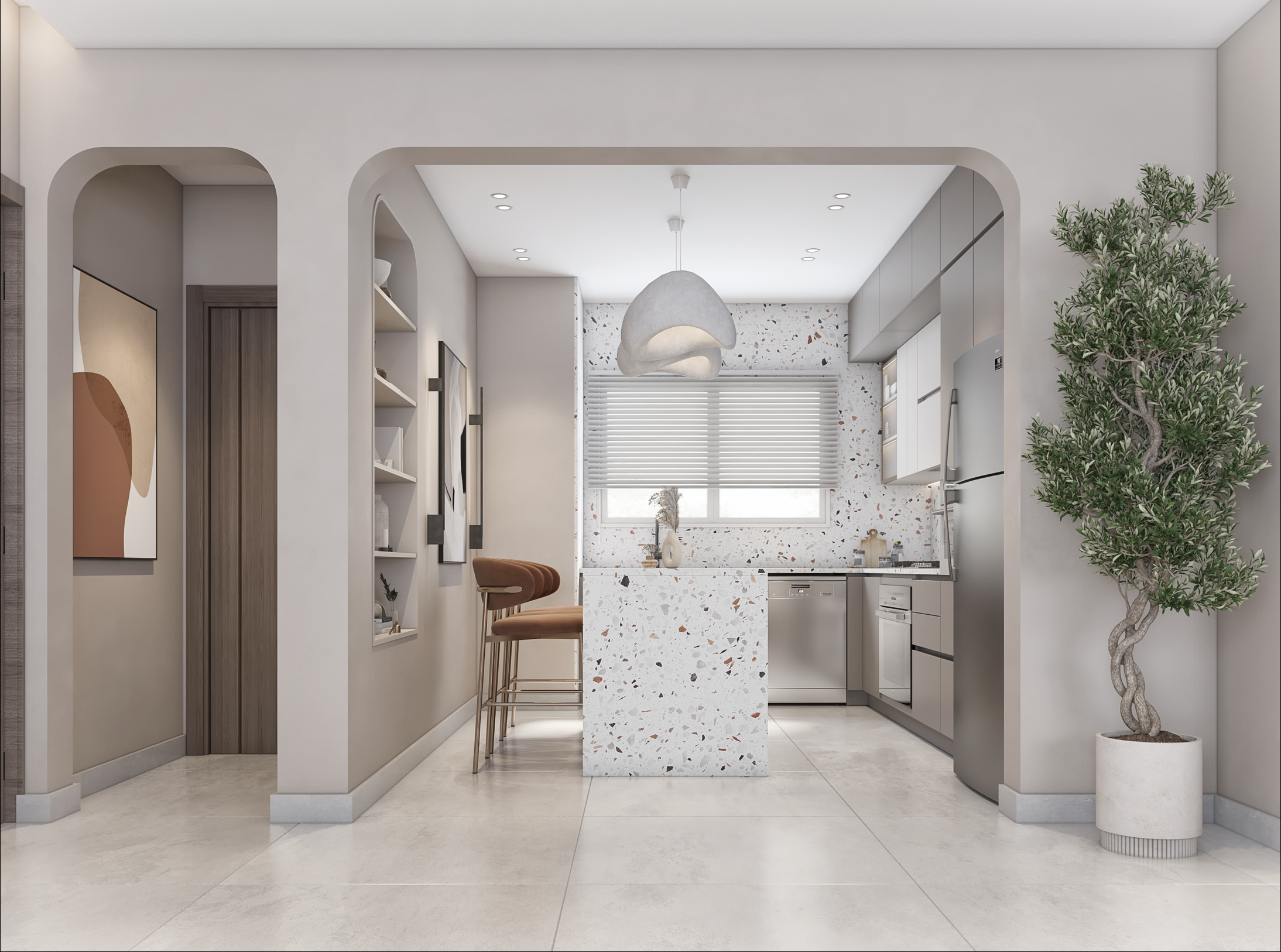 SGG Interior - yếu tố làm nên thiết kế phòng khách, phòng bếp hiện đại