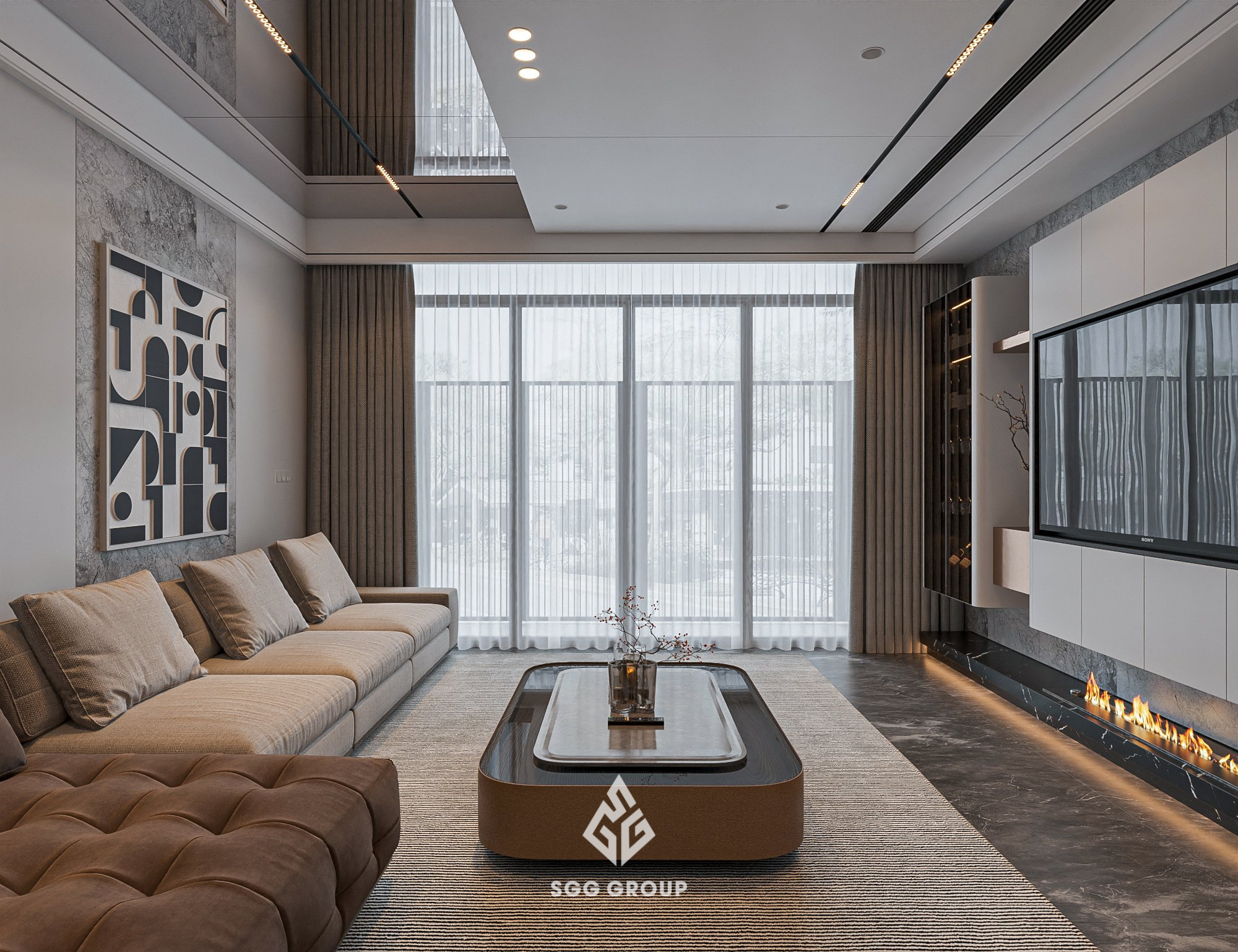 phòng khách nội thất sgg