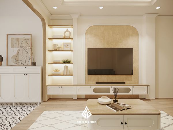 Nội thất nhà phố Cầu Giấy 5 tầng theo phong cách Farmhouse