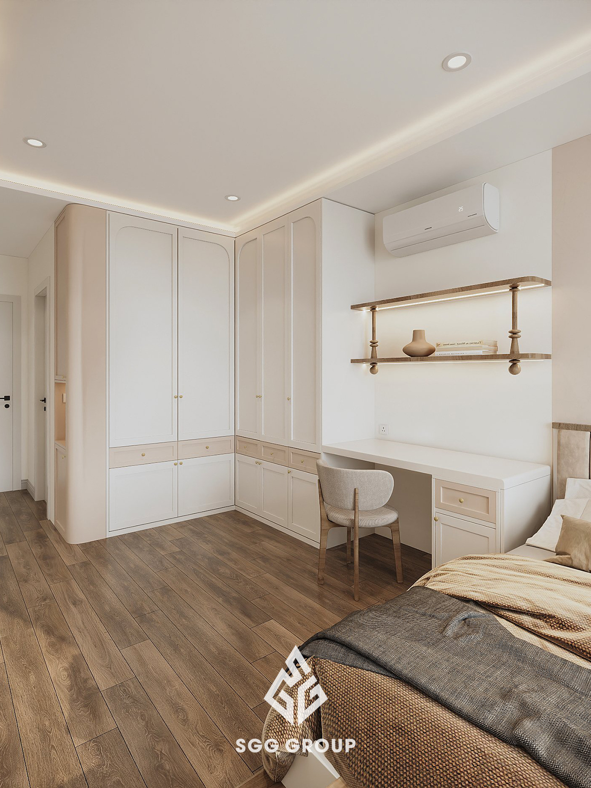 Nội thất nhà phố Cầu Giấy 5 tầng theo phong cách Farmhouse