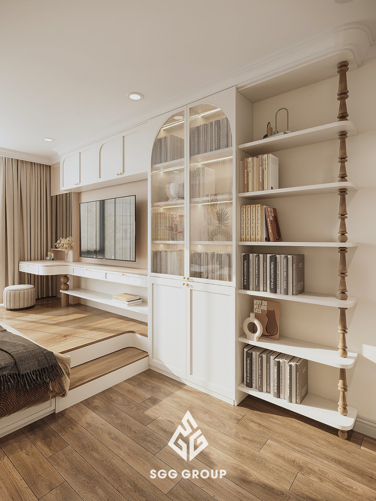 Nội thất nhà phố Cầu Giấy 5 tầng theo phong cách Farmhouse