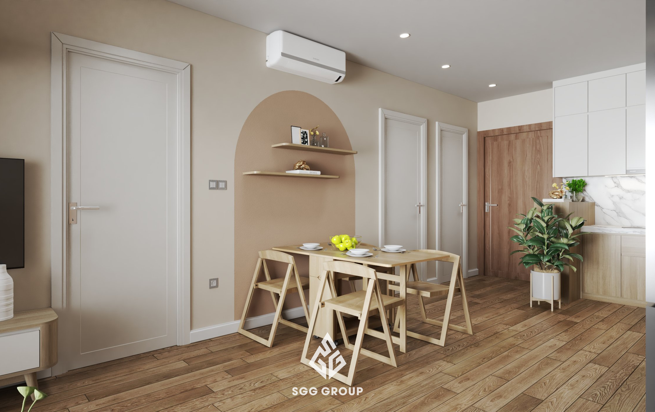 Cải tạo chung cư 62m2 tại Home city thành diện mạo như mơ