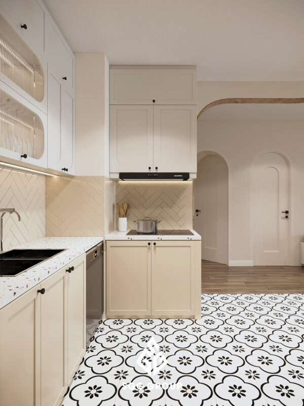 Những đường cong hoàn hảo trong thiết kế nội thất tại căn hộ chung cư Times city