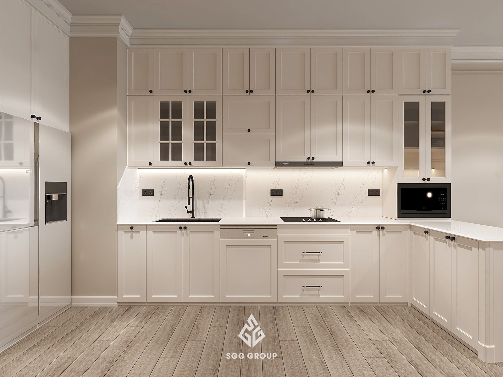 Thiết kế tân cổ điển sang trọng tại căn hộ chung cư BRG Lê Văn Lương - Diamond Residence