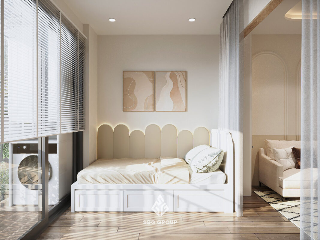 Những đường cong hoàn hảo trong thiết kế nội thất tại căn hộ chung cư Times city