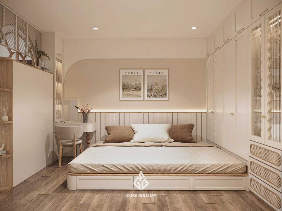 Những đường cong hoàn hảo trong thiết kế nội thất tại căn hộ chung cư Times city