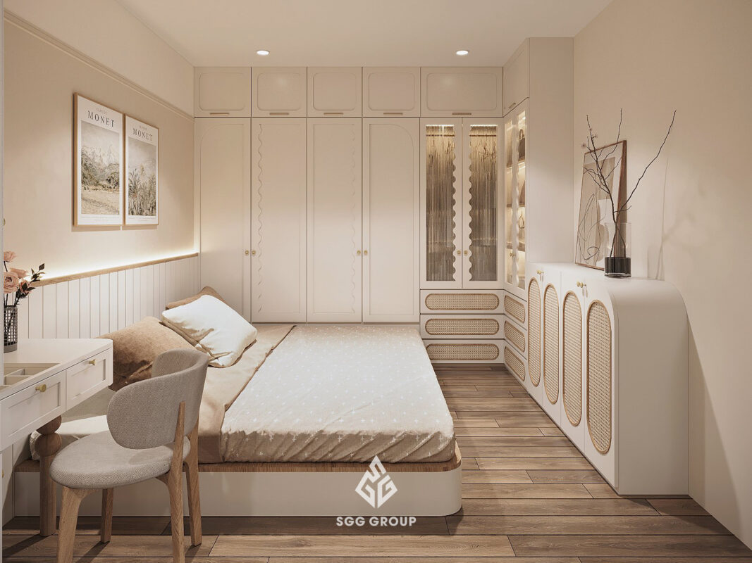 Những đường cong hoàn hảo trong thiết kế nội thất tại căn hộ chung cư Times city