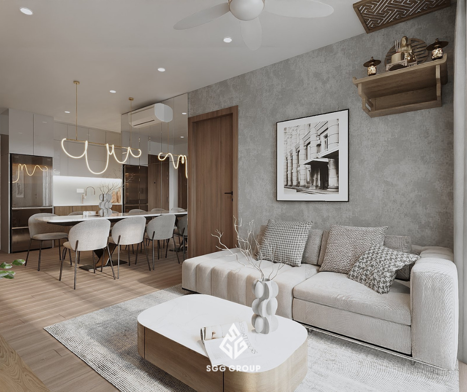 Vẻ đẹp hiện đại, tối giản tại căn hộ 2PN (67m2) The Pavilion – Vinhomes Ocean Park