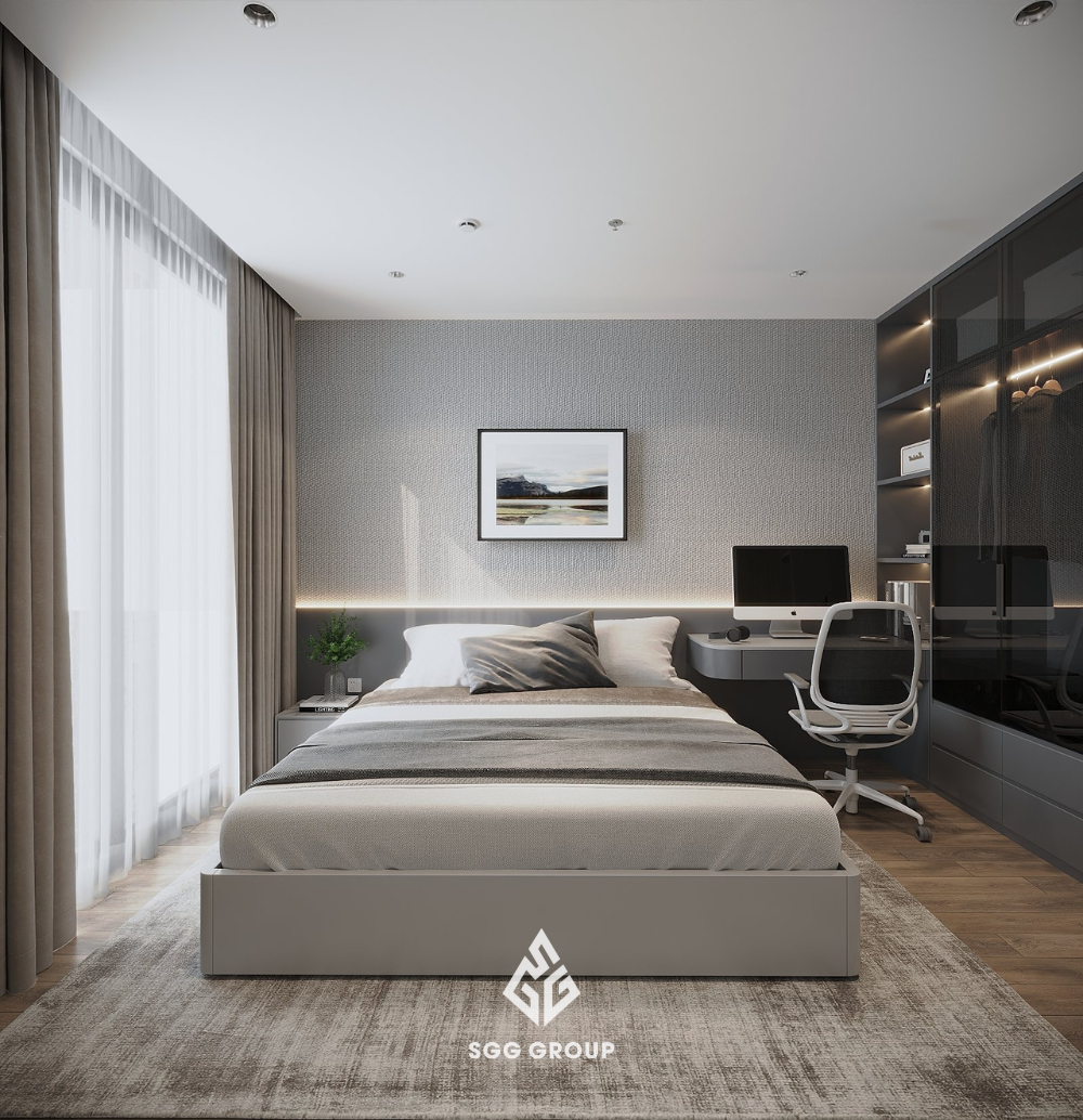 Vẻ đẹp hiện đại, tối giản tại căn hộ 2PN (67m2) The Pavilion – Vinhomes Ocean Park