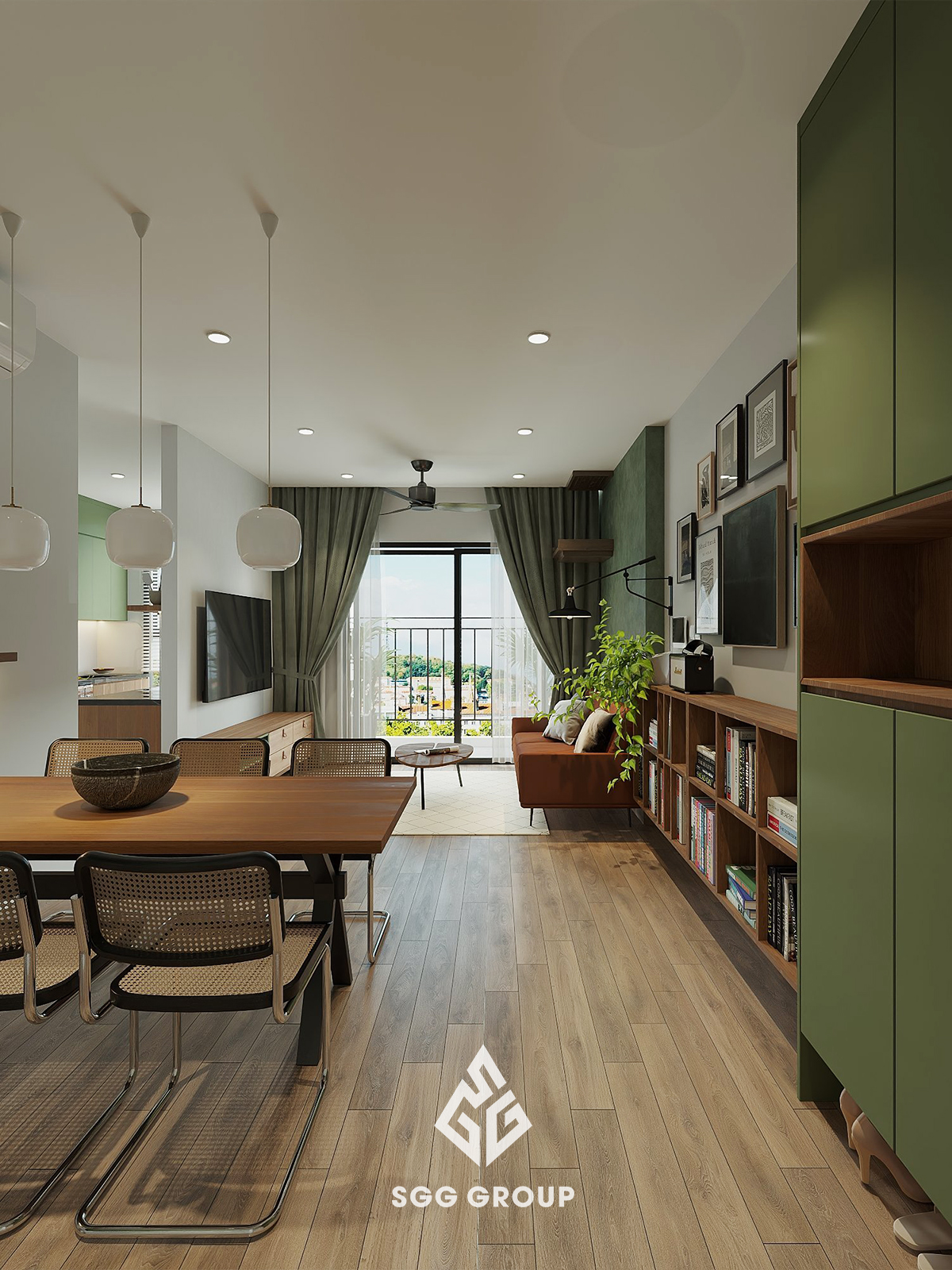 Thiết kế nội thất căn hộ theo phong cách Rustic cho người yêu thiên nhiên