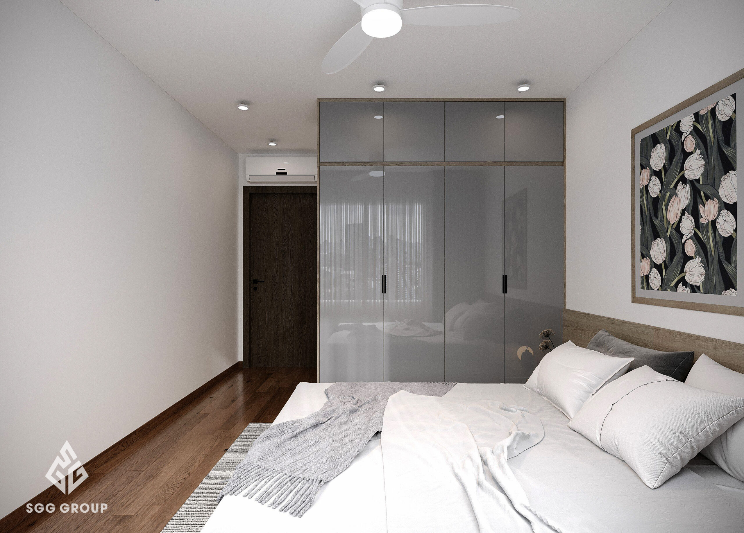 BMG căn hộ 3 phòng ngủ (96m2) nội thất gam màu Đen - Xám nhã nhặn