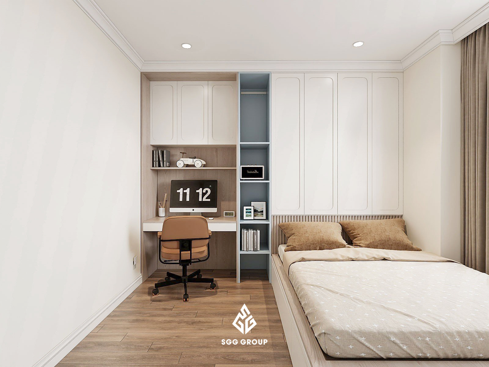 Thiết kế căn hộ 115m2 (3PN) chung cư Bắc Hà theo phong cách Farmhouse