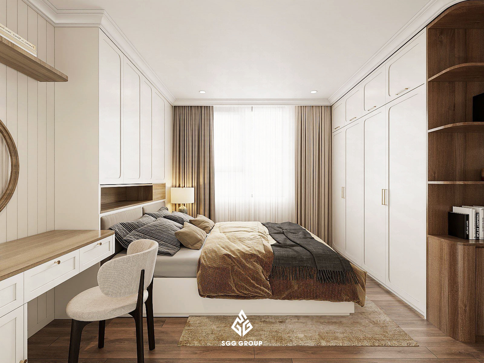 Thiết kế căn hộ 115m2 (3PN) chung cư Bắc Hà theo phong cách Farmhouse