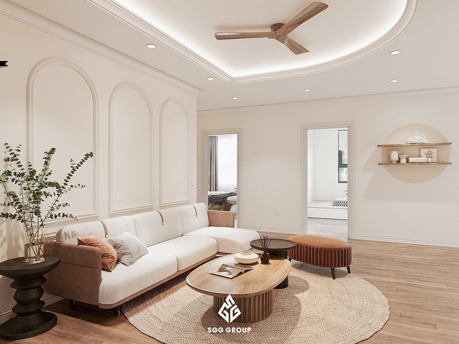 Thiết kế căn hộ 115m2 (3PN) chung cư Bắc Hà theo phong cách Farmhouse