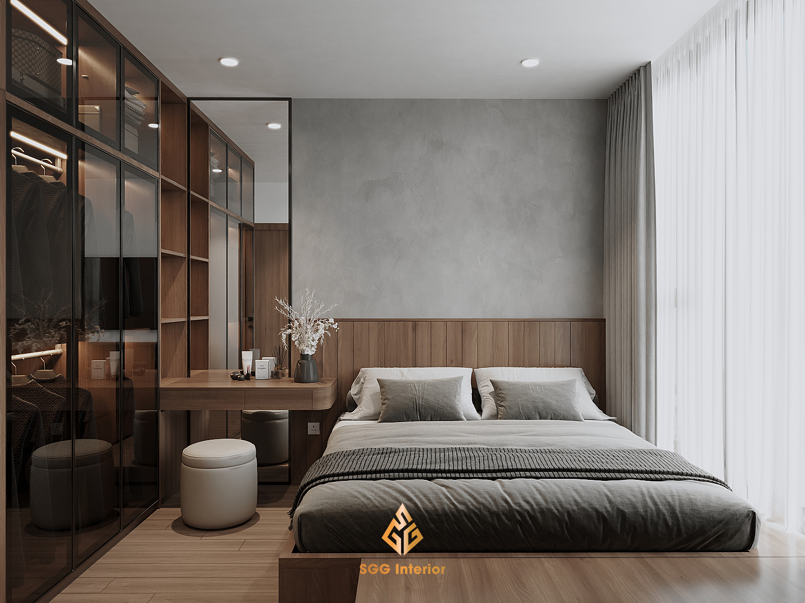 Nội thất hiện đại và đơn giản tại căn hộ 3PN (93m2) Vinhomes Ocean Park I