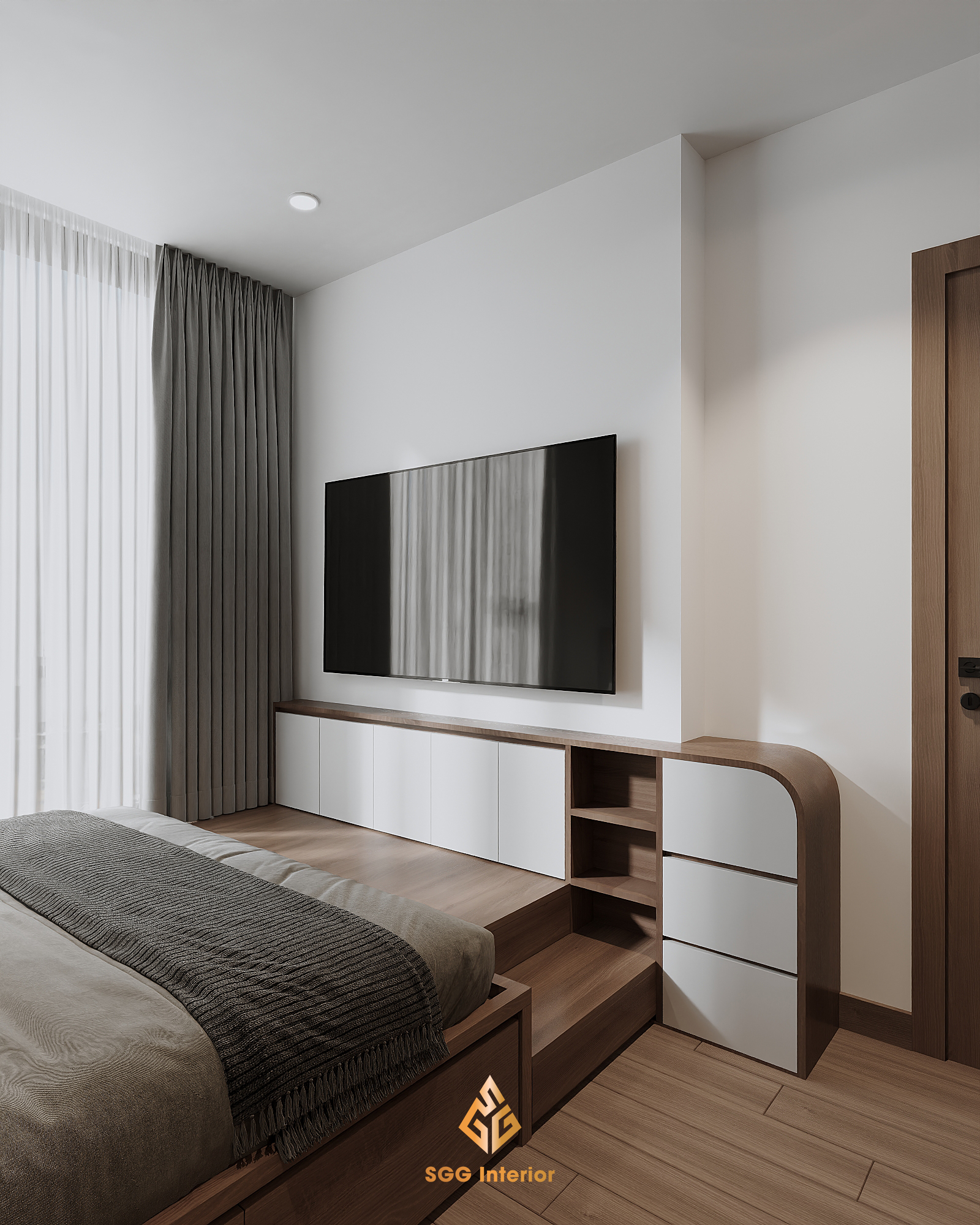 Nội thất hiện đại và đơn giản tại căn hộ 3PN (93m2) Vinhomes Ocean Park I