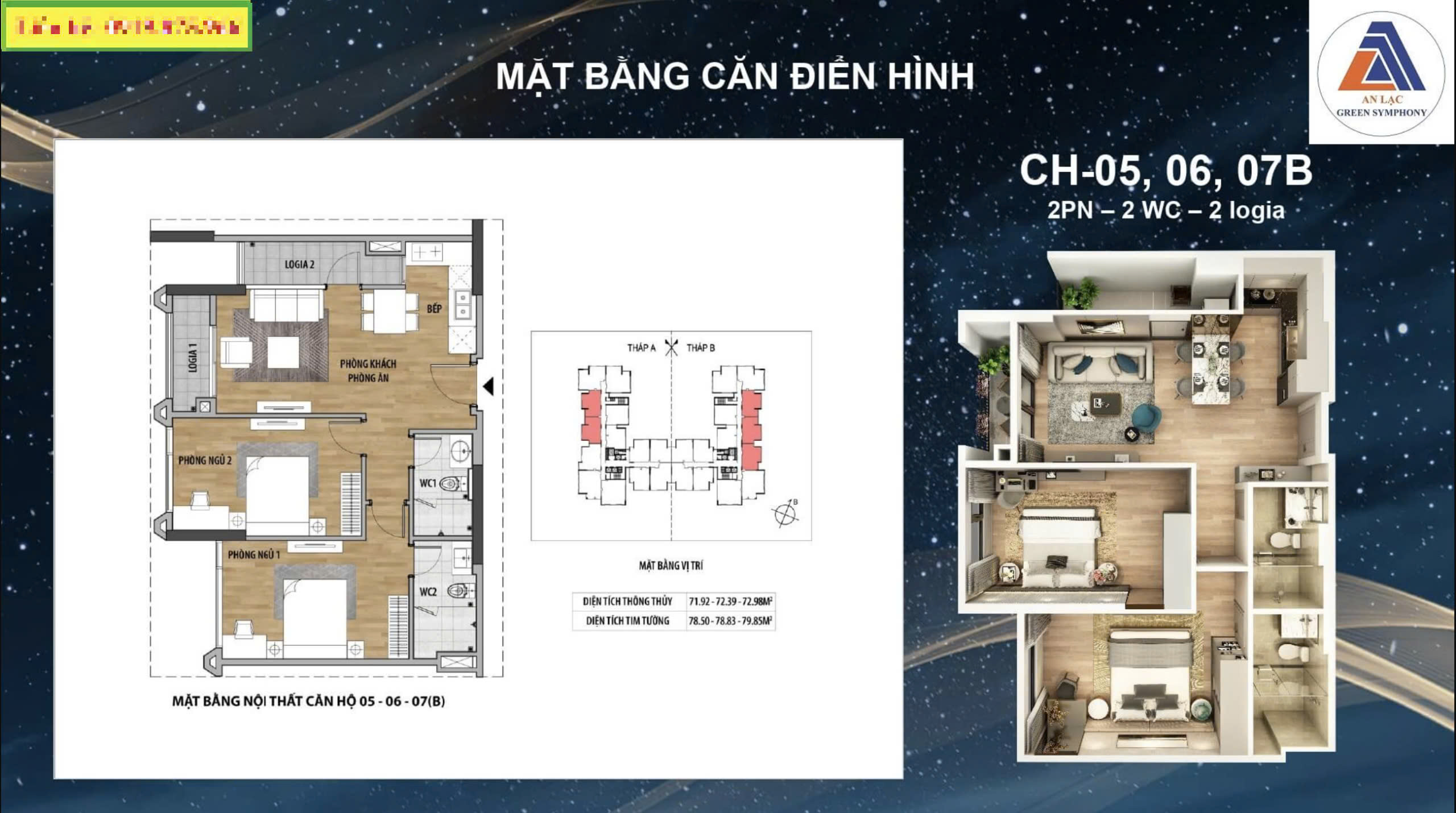 Tinh tế từng góc nhỏ trong căn hộ 64m2 (2PN) Moonlight An Lạc