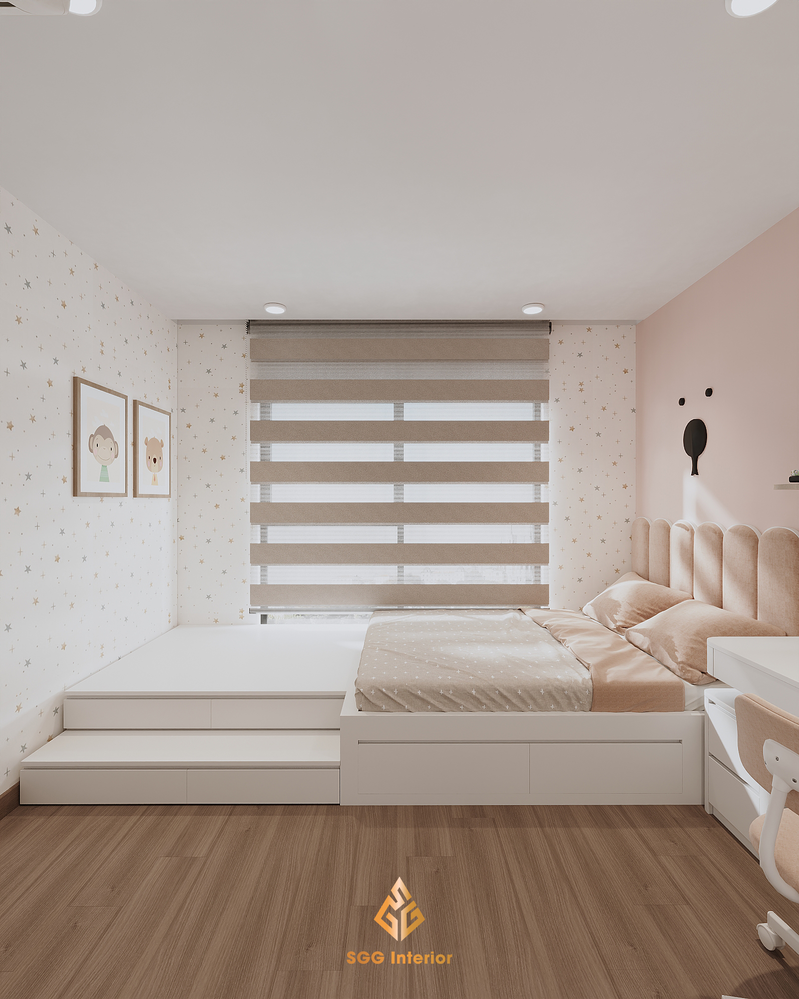 Nội thất hiện đại và đơn giản tại căn hộ 3PN (93m2) Vinhomes Ocean Park I