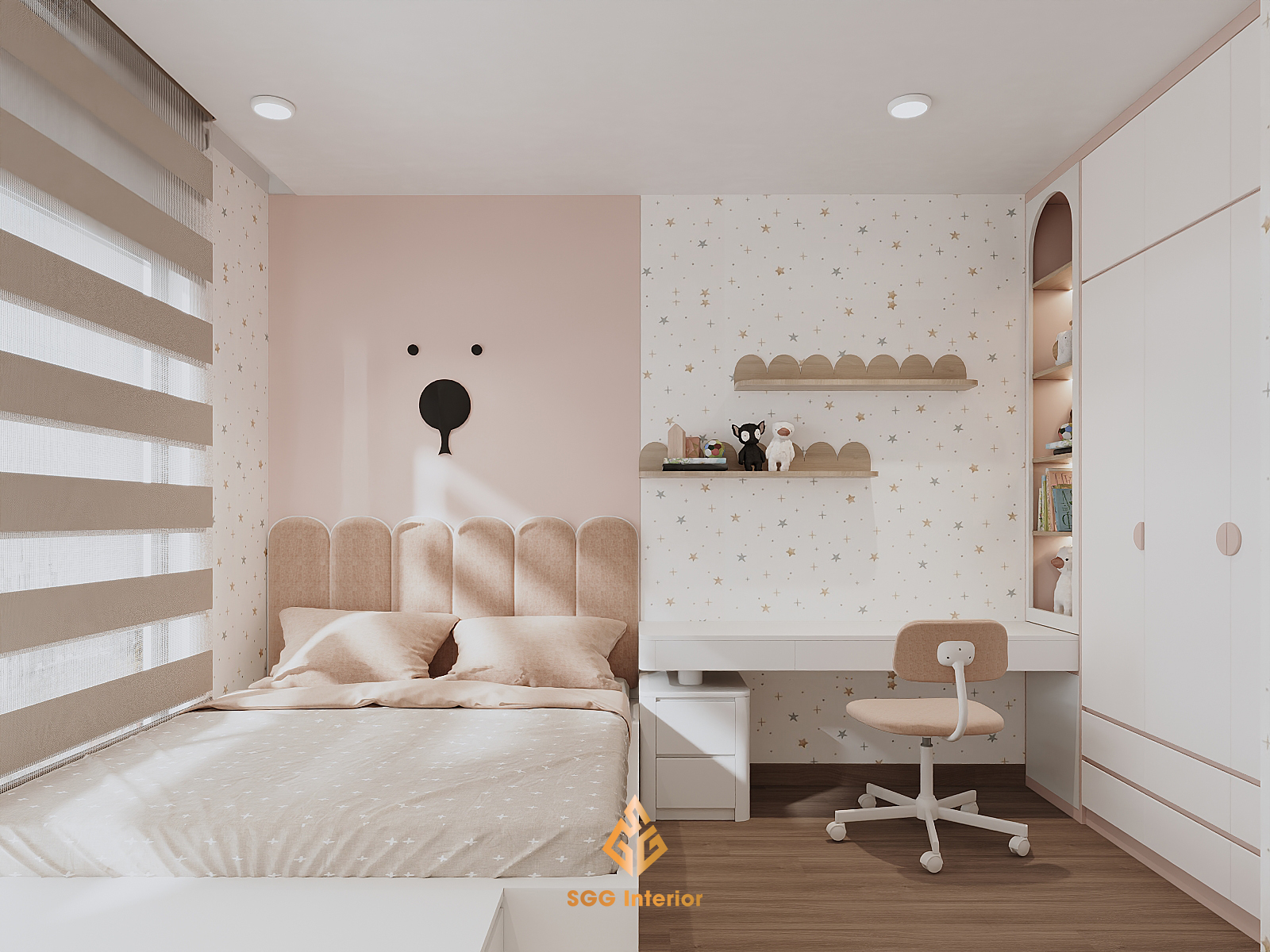 Nội thất hiện đại và đơn giản tại căn hộ 3PN (93m2) Vinhomes Ocean Park I