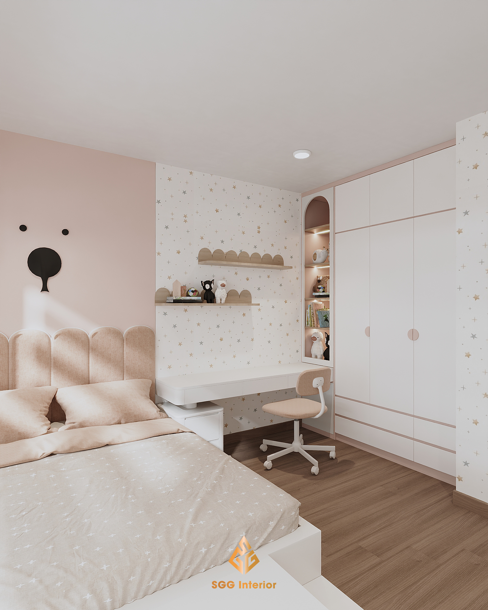Nội thất hiện đại và đơn giản tại căn hộ 3PN (93m2) Vinhomes Ocean Park I