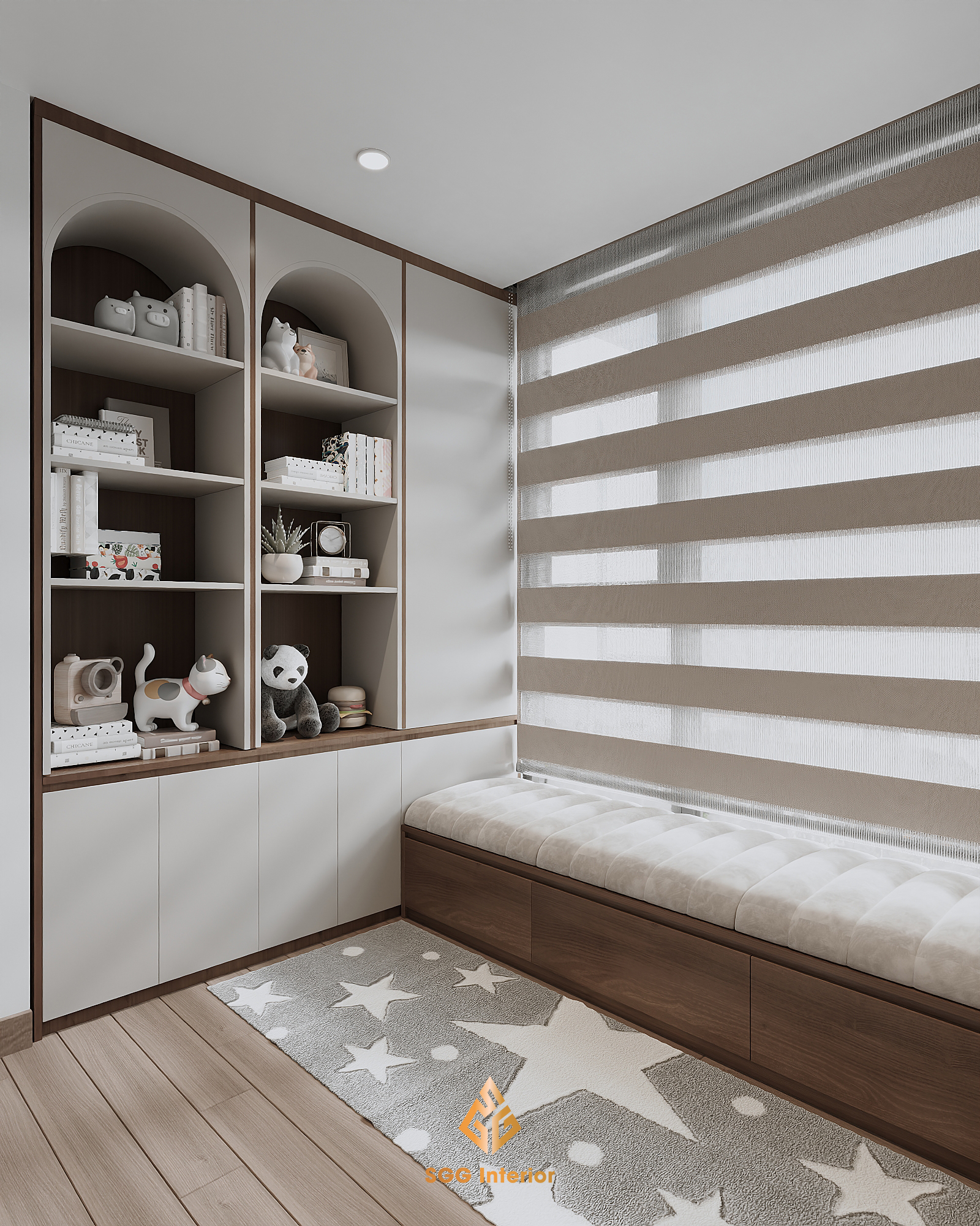 Nội thất hiện đại và đơn giản tại căn hộ 3PN (93m2) Vinhomes Ocean Park I