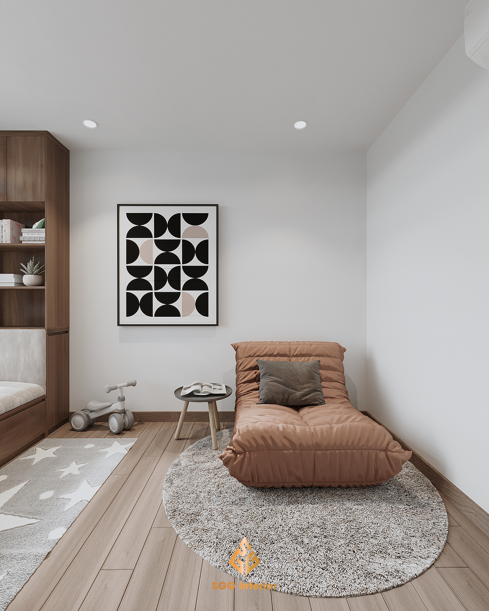 Nội thất hiện đại và đơn giản tại căn hộ 3PN (93m2) Vinhomes Ocean Park I