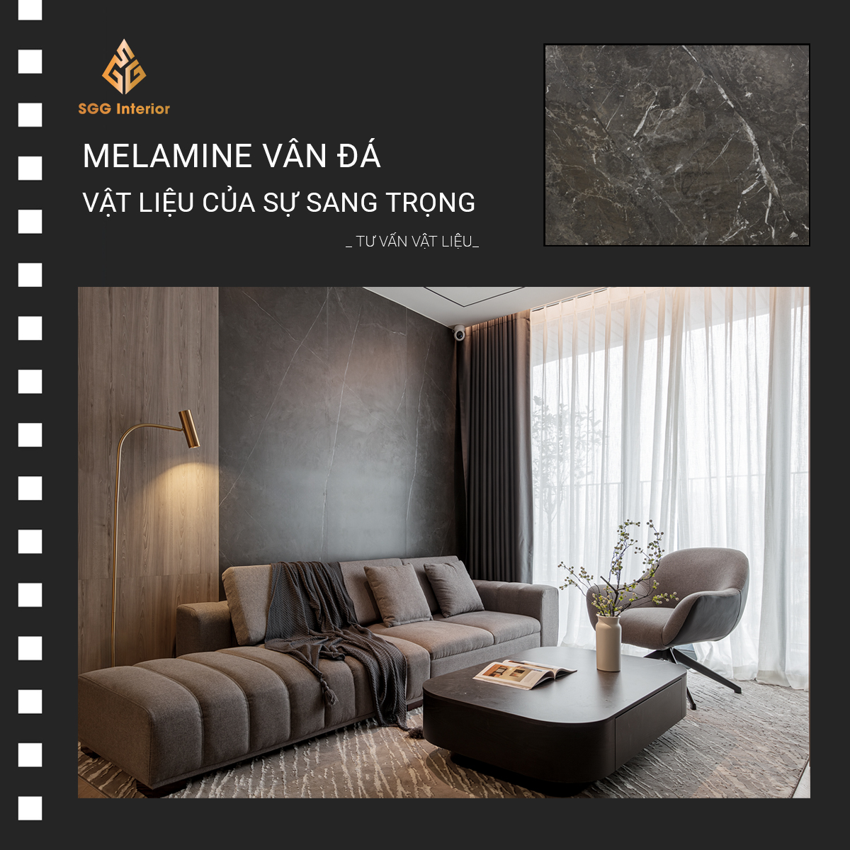 Melamine vân đá - vật liệu của sự sang trọng, hiện đại