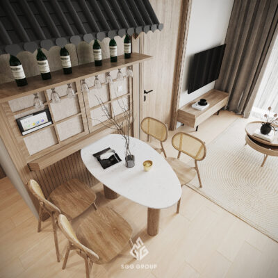 Mái Nhật lạ mắt trong căn hộ 2PN (55m2) tại Vinsmart