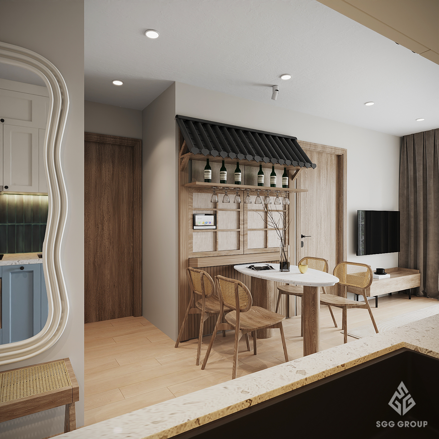 Mái Nhật lạ mắt trong căn hộ 2PN (55m2) tại Vinsmart