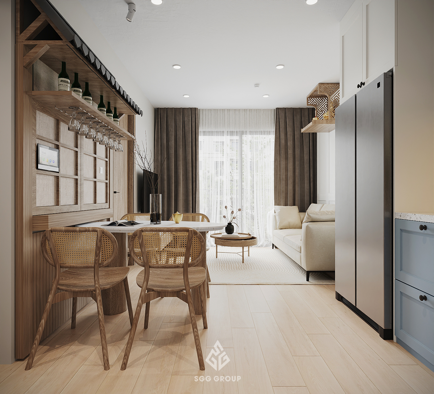 Mái Nhật lạ mắt trong căn hộ 2PN (55m2) tại Vinsmart